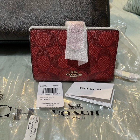 NWT COACH SIGNATURE SATCHEL BAG WITH WALLET - Picture 5 of 13